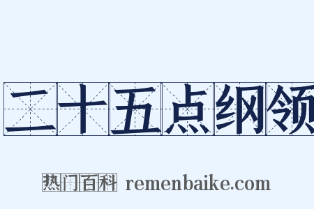 二十五点纲领是什么意思的图片